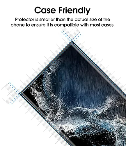 (2 Piezas) amFilm Piel Elástica Protector de Pantalla para Samsung Galaxy S22 Ultra 5G de 6,8 Pulgadas, Compatible con Ide...