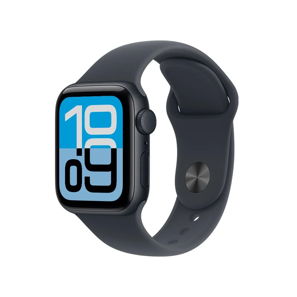 Apple Watch SE 3 GPS • Caja de aluminio color medianoche de 44 mm • Correa deportiva color medianoche - S/M