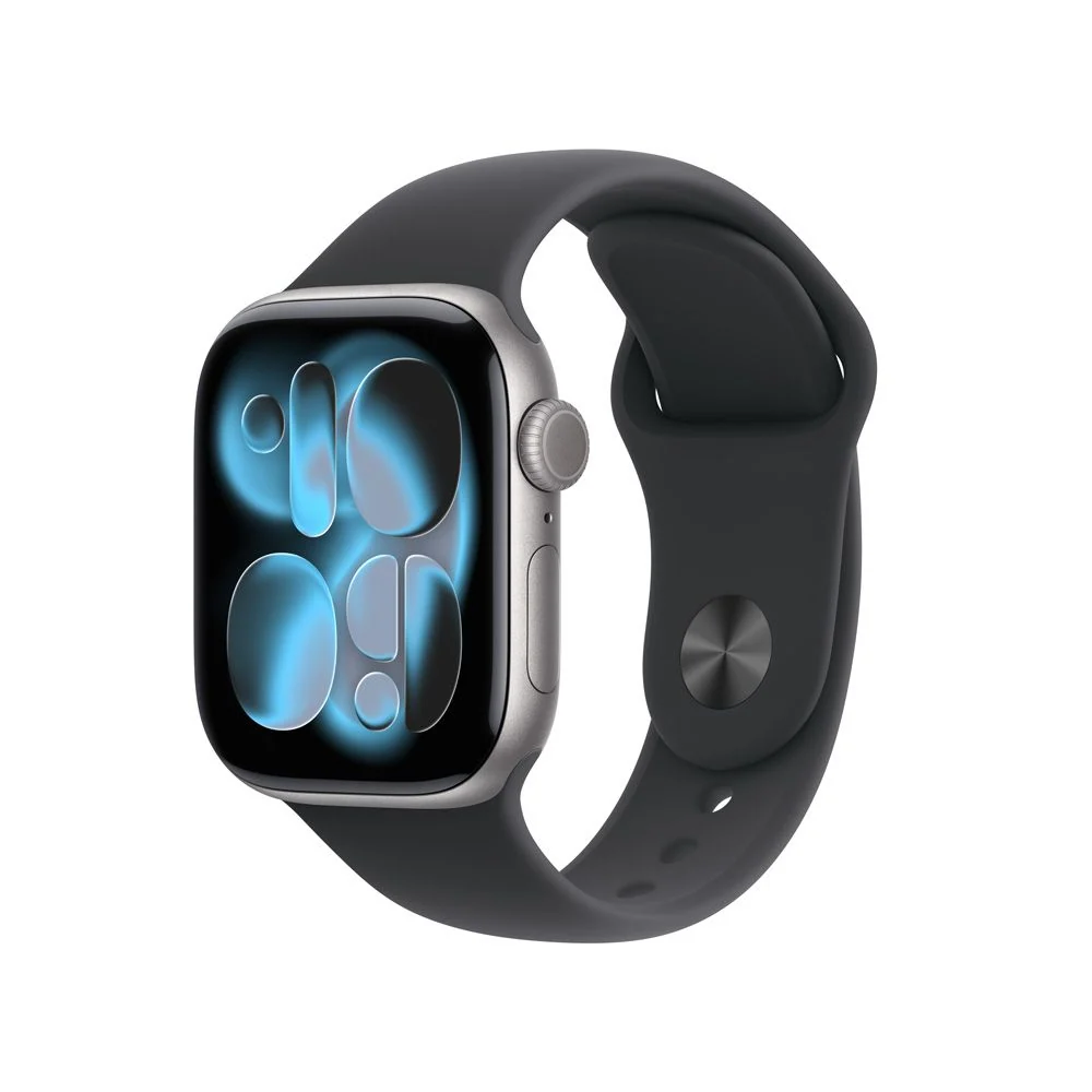 Apple Watch Series 11 GPS • Caja de aluminio gris espacial de 42 mm • Correa deportiva negra – S/M
