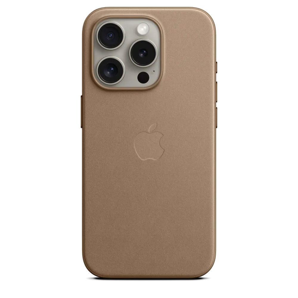 Funda de trenzado fino con MagSafe para el iPhone 15 Pro - Marrón topo Apple
