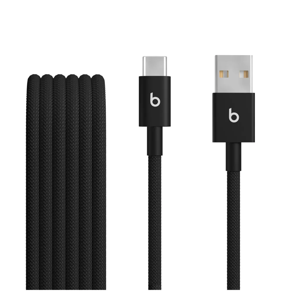 Paquete de dos cables tejidos Beats USB- USB-C - Negro Carbón