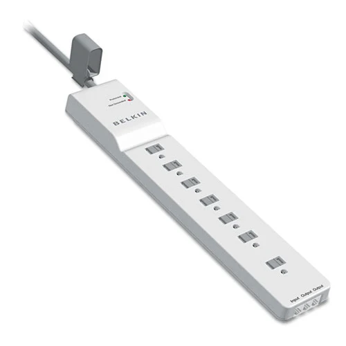 Protector contra sobretensiones para el hogar/la oficina, 7 salidas de CA, cable de 12 pies, 2160 J, blanco Belkin®