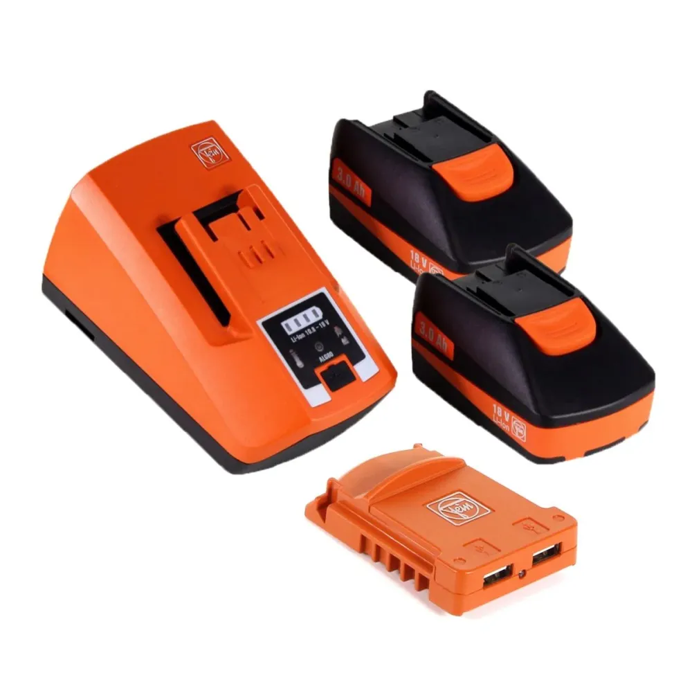 FEIN BATTERY STARTER SET USB EDITION 18V 2x baterías 3.0Ah + cargador + adaptador de baterí USB (92604315020)