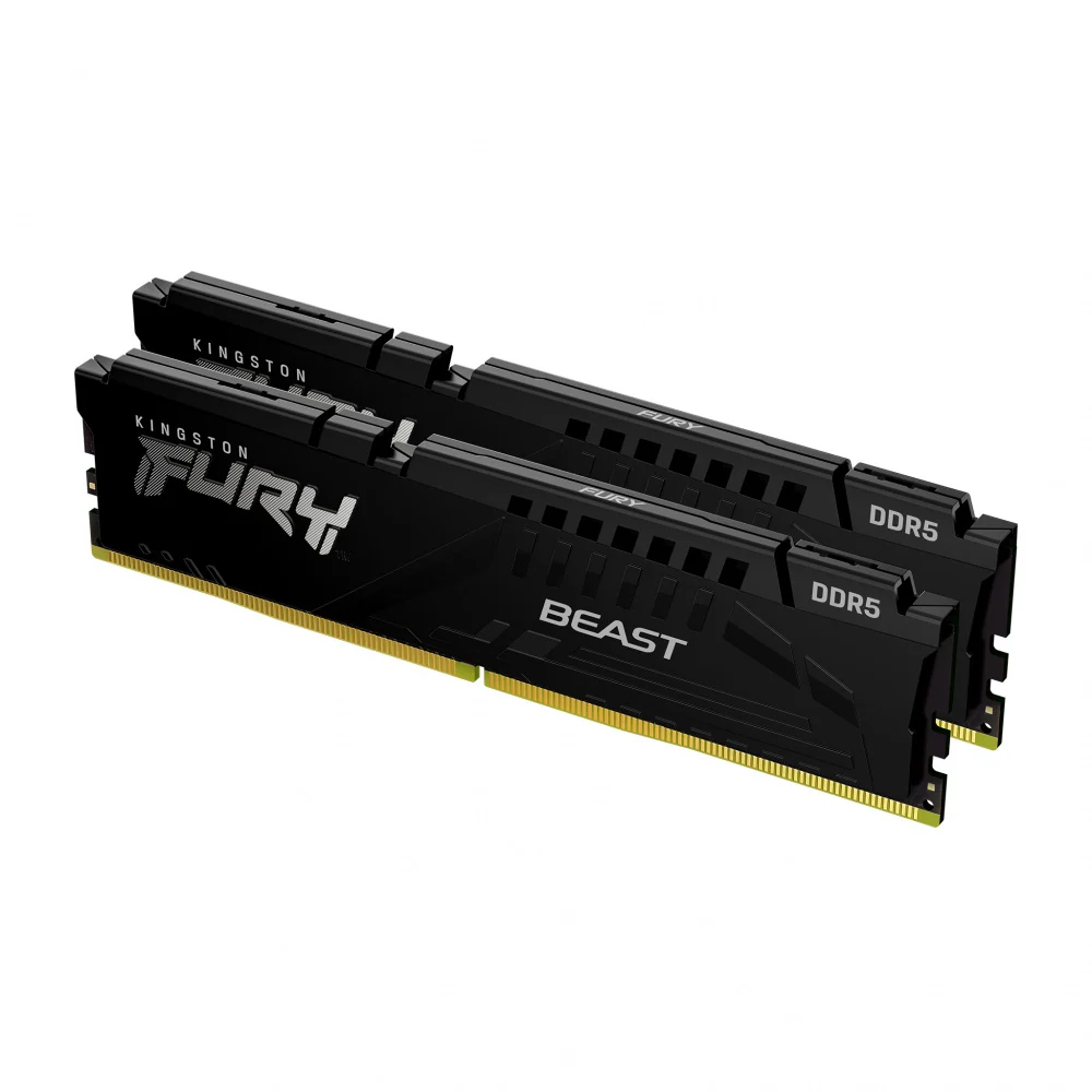 Memoria RAM Kingston Fury Beast negra con EXPO, 64 GB (2 x 32 GB), DDR5, 6000Mts