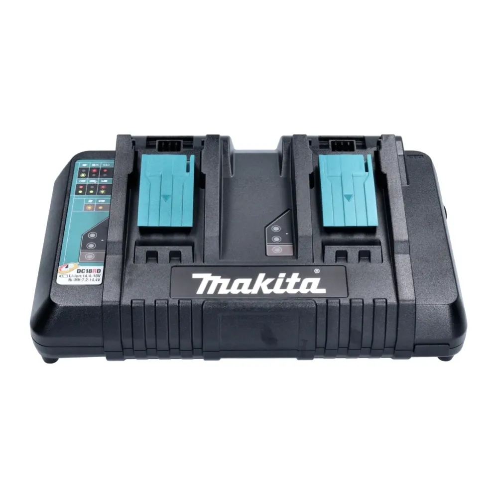 Kit de baterías Makita de 18 V: 4 baterías BL1840B de 4,0 Ah, cargador doble DC18RD (197503-4) y maletín Makpac
