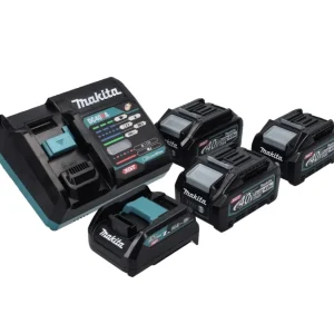 Kit Makita 40 V máx. con 3 baterías BL 4040 de 4,0 Ah XGT, cargador rápido DC 40 RA XGT LXT y adaptador de carga ADP10
