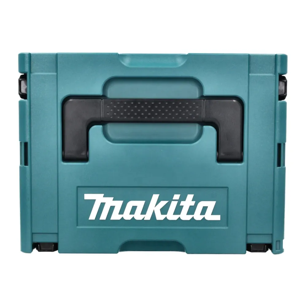 Makita: 2 baterías BL1860B de 6,0 Ah y 18 V (2x 197422-4) + cargador rápido dual DC18RD (196933-6) + maletín Makpac
