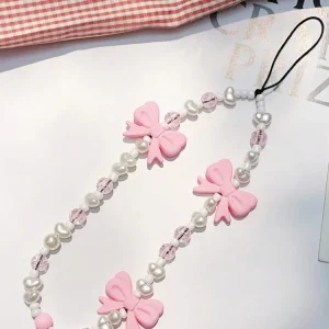 1 pieza Colgante de teléfono con mariposa de perla rosa falsa Quierox - Tienda Online