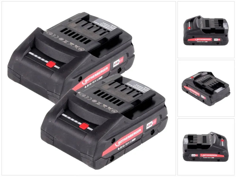 Baterí Li-HD Rothenberger RO BP18/4 de 18 V, 4,0 Ah, 2 unidades (1000002548)