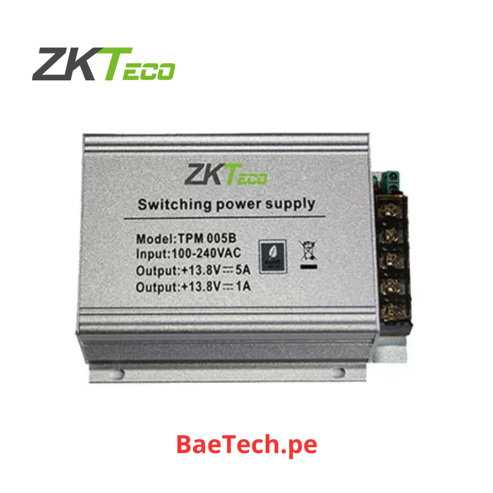 ZKTECO TPM005B FUENTE DE PODER 12V3A SALIDA DUAL 1.5A